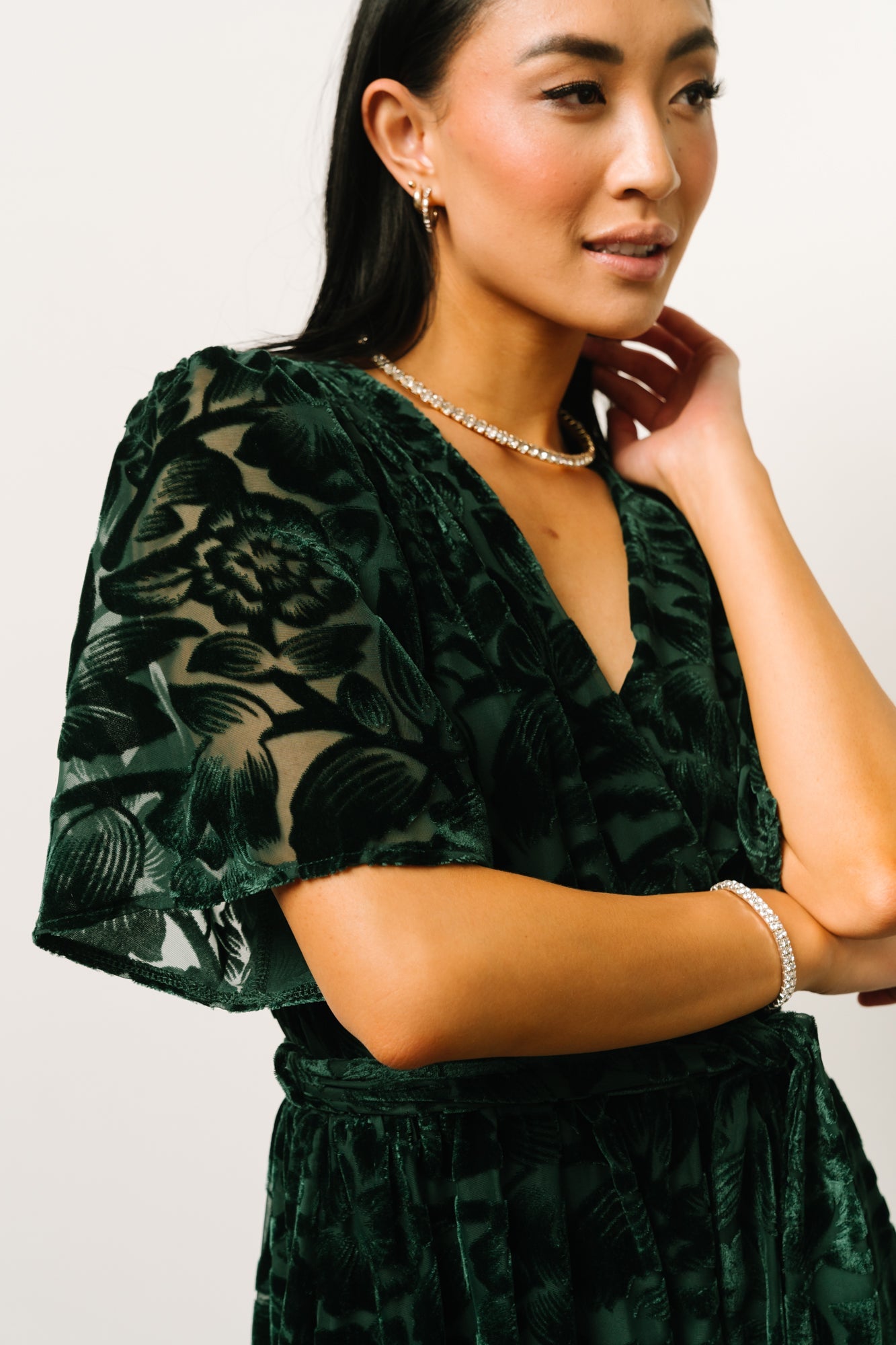 Uma Velvet Maxi Dress | Dark Green - Baltic Born