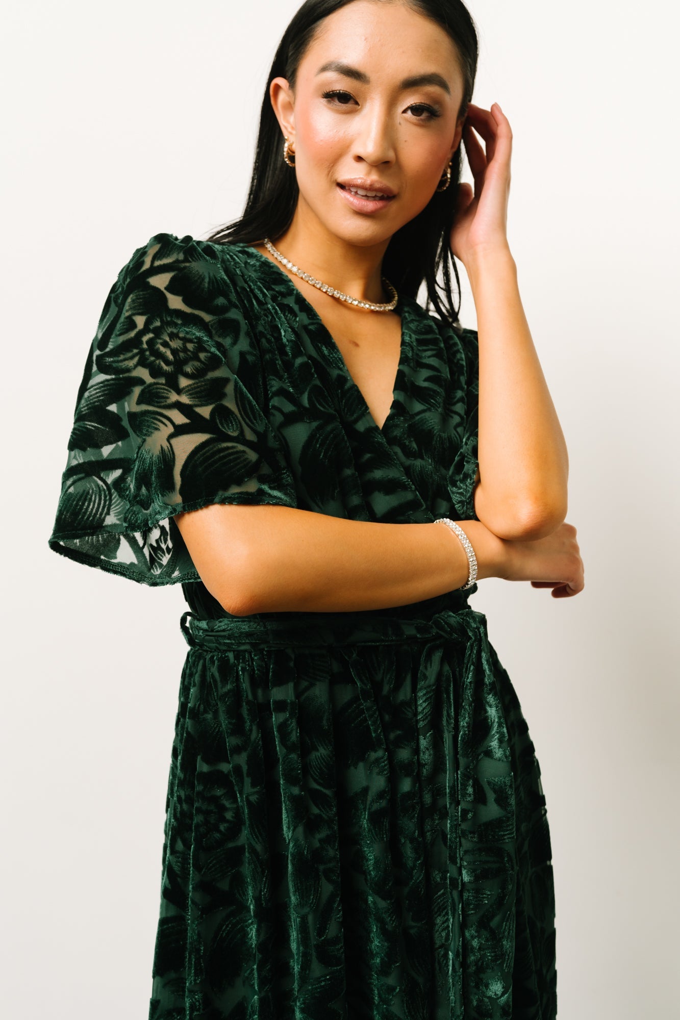 Uma Velvet Maxi Dress | Dark Green - Baltic Born