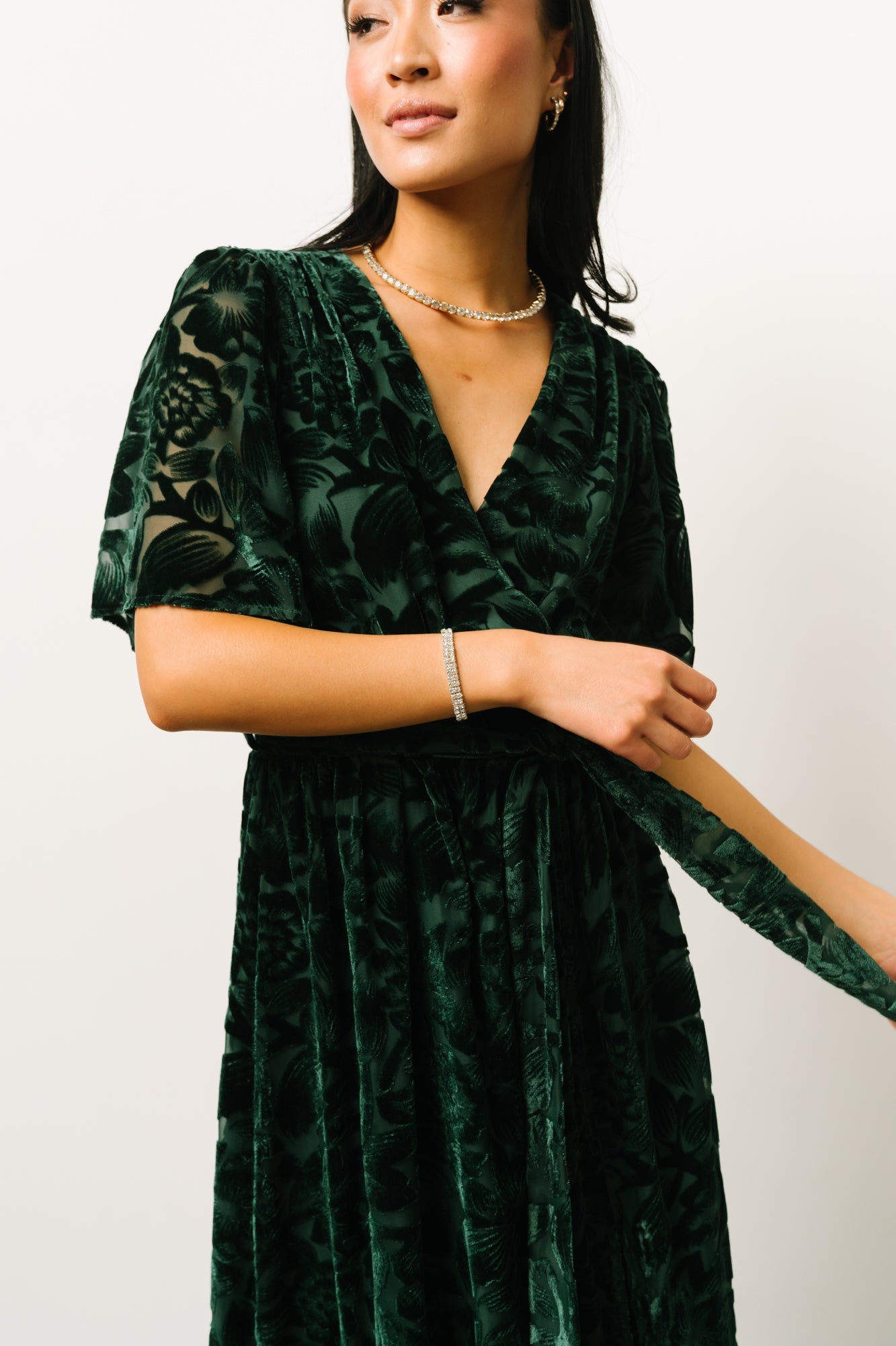 Uma Velvet Maxi Dress | Dark Green - Baltic Born