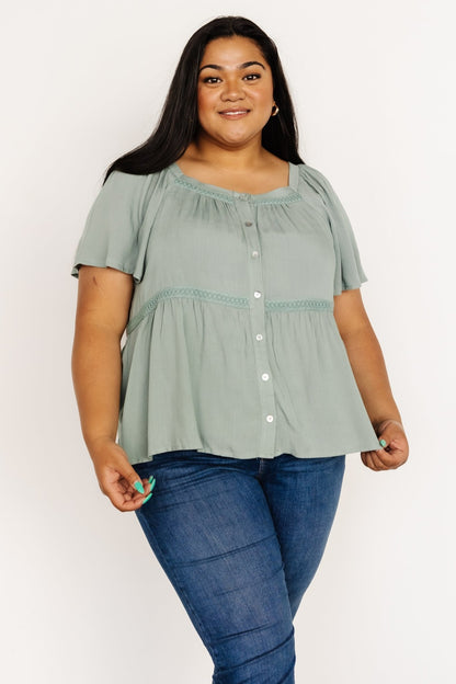 Unity Button Up Top | Sage - Baltic Born