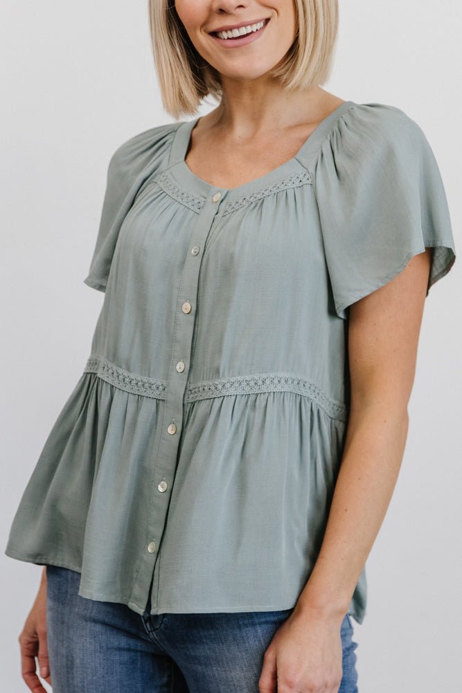 Unity Button Up Top | Sage - Baltic Born