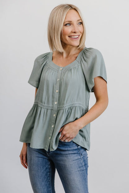 Unity Button Up Top | Sage - Baltic Born