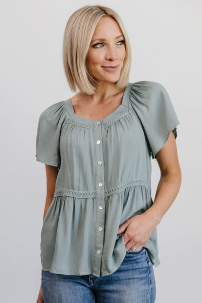 Unity Button Up Top | Sage - Baltic Born