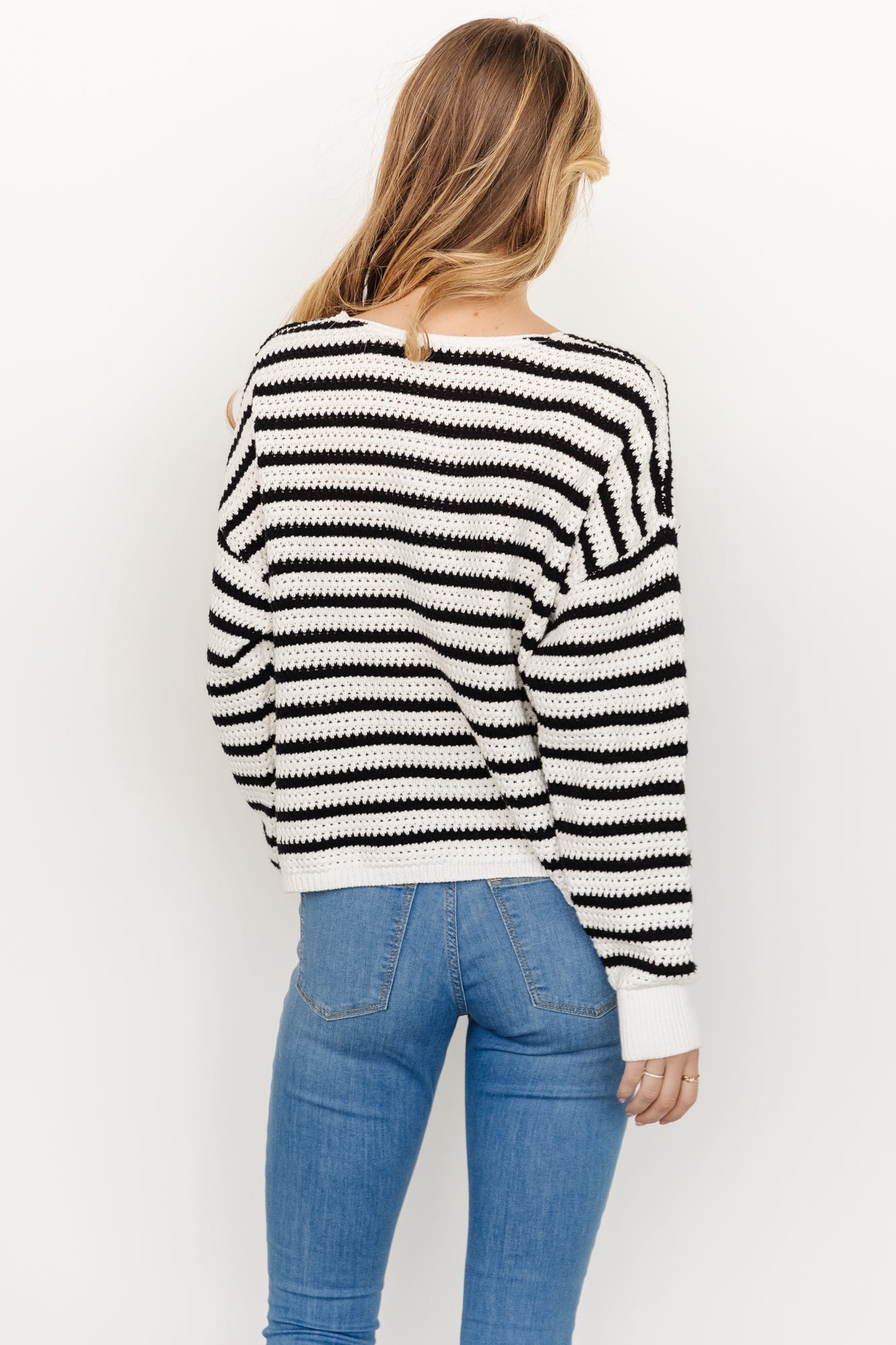 Valeria Crochet Knit Sweater | Black + Ivory - Baltic Born