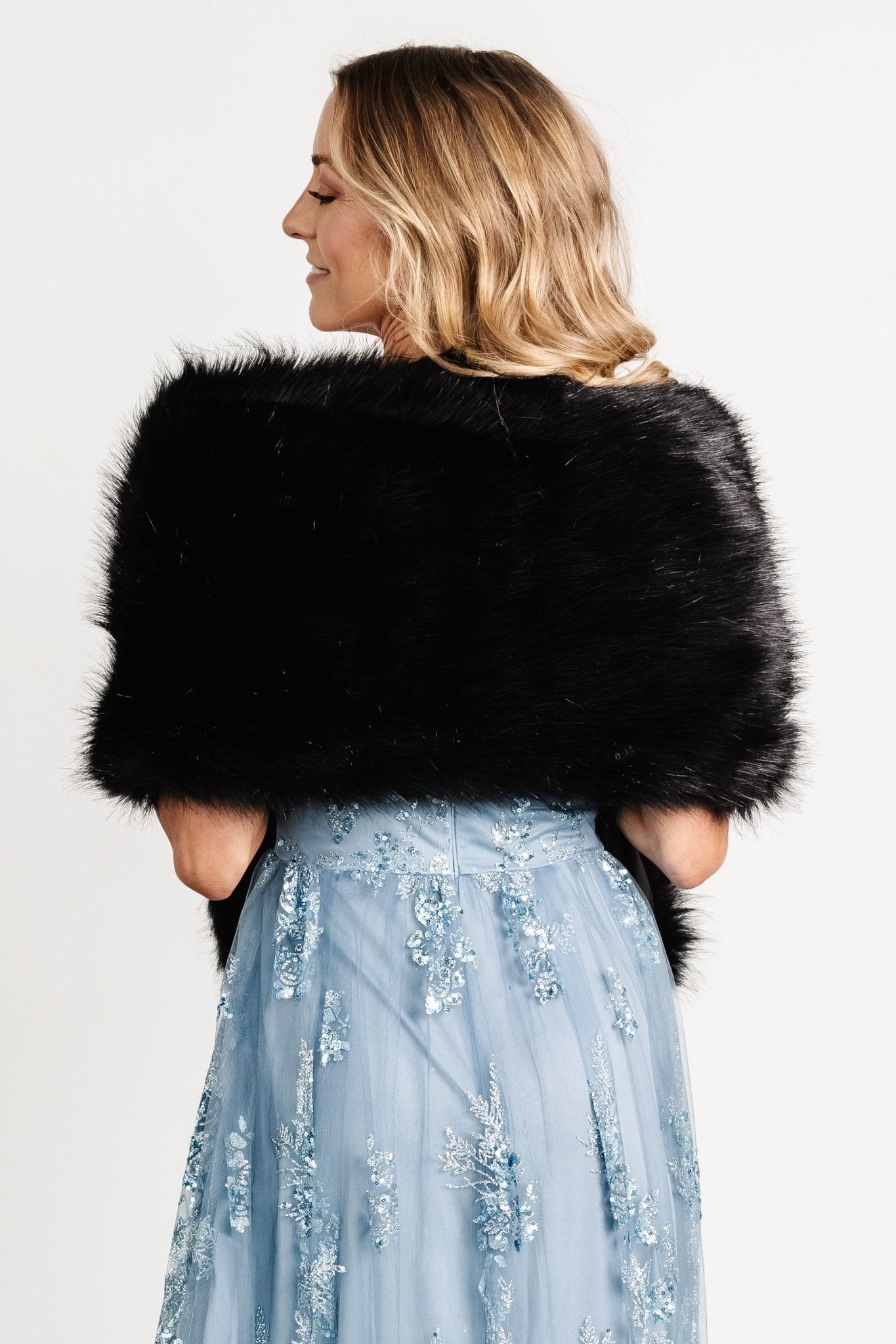 Valerie Faux Fur Shawl | Black - Baltic Born