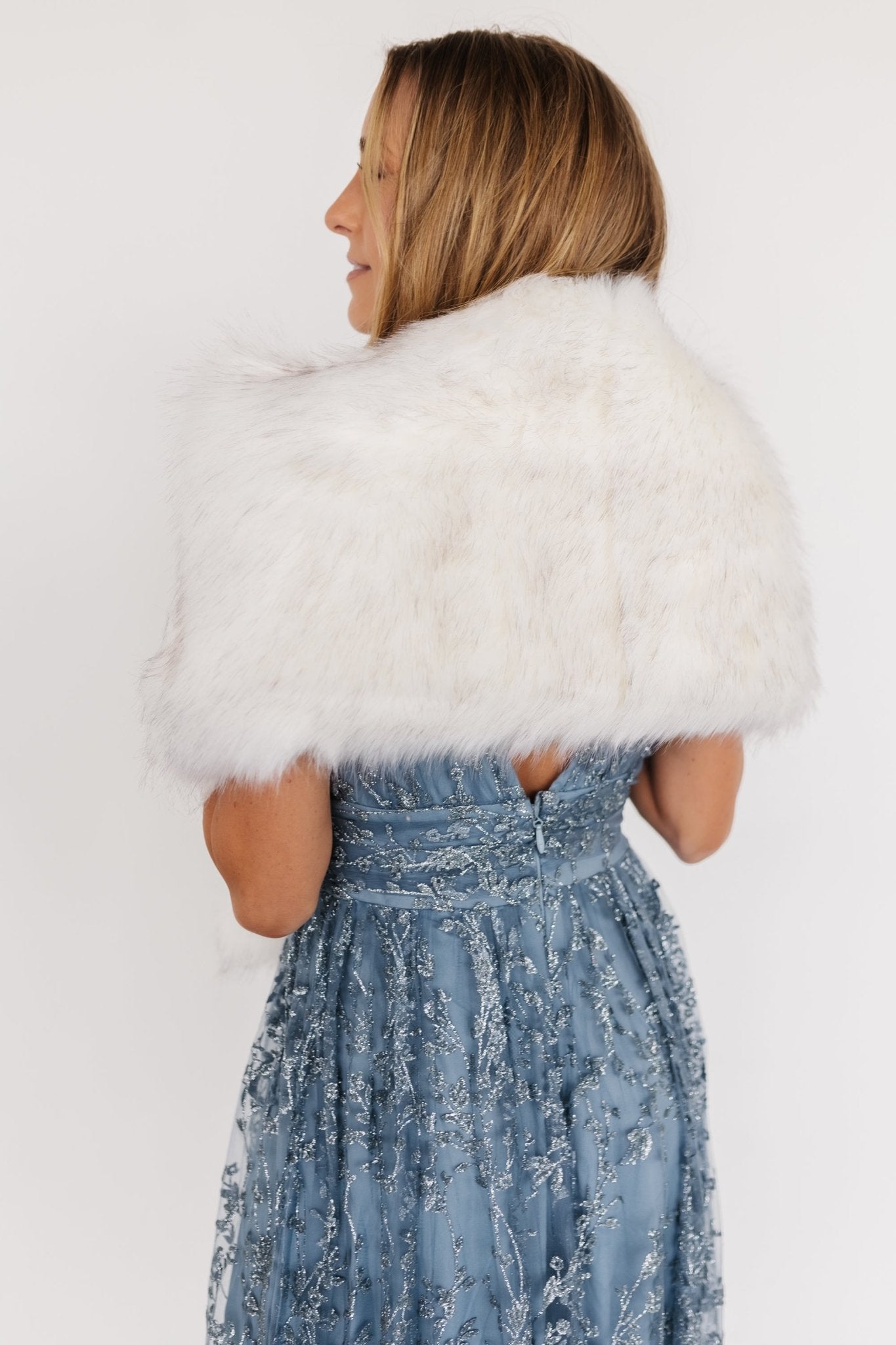 Valerie Faux Fur Shawl | Ivory - Baltic Born