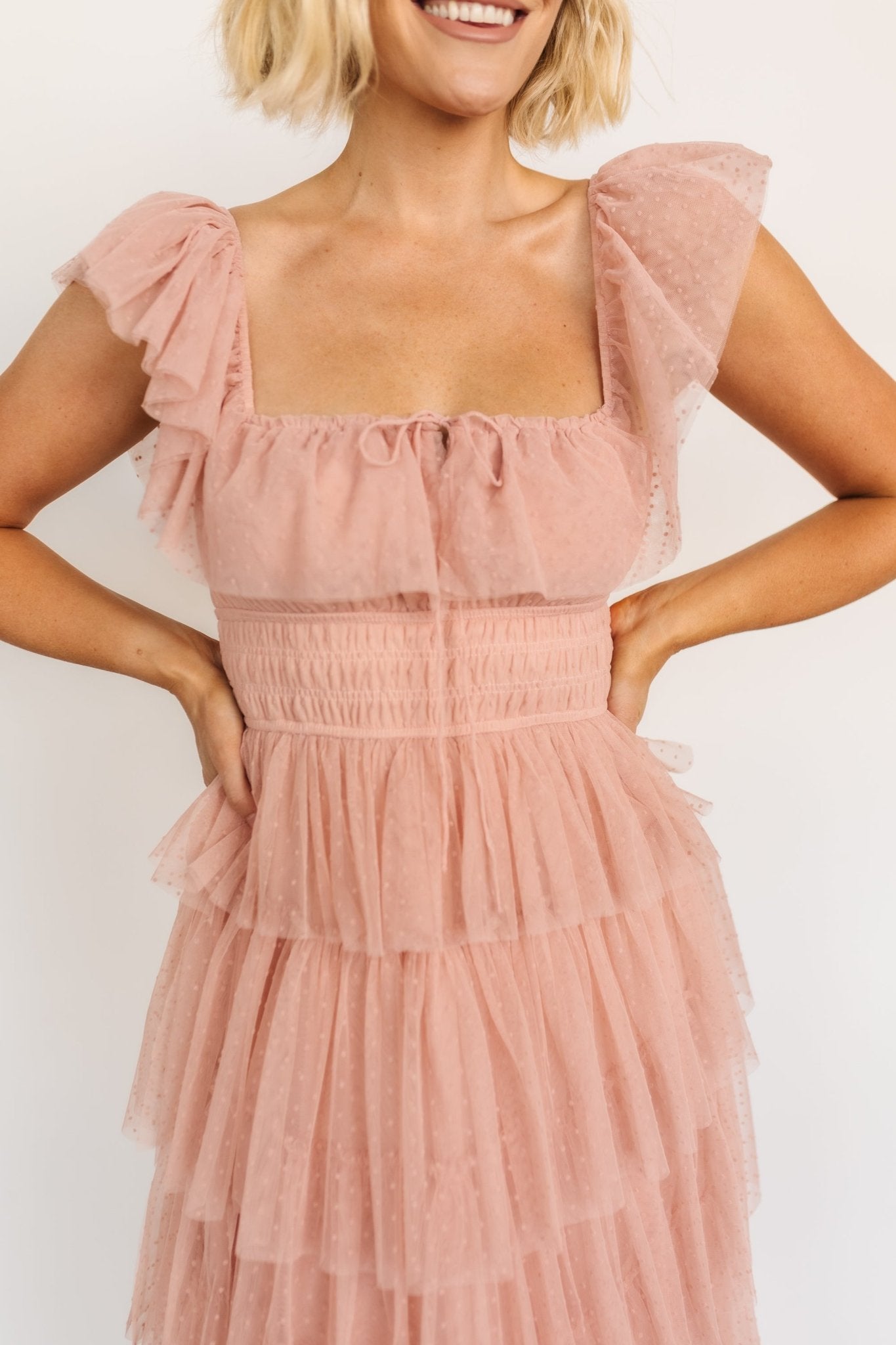 Valora Swiss Dot Tulle Maxi Dress Wine Baltic Born