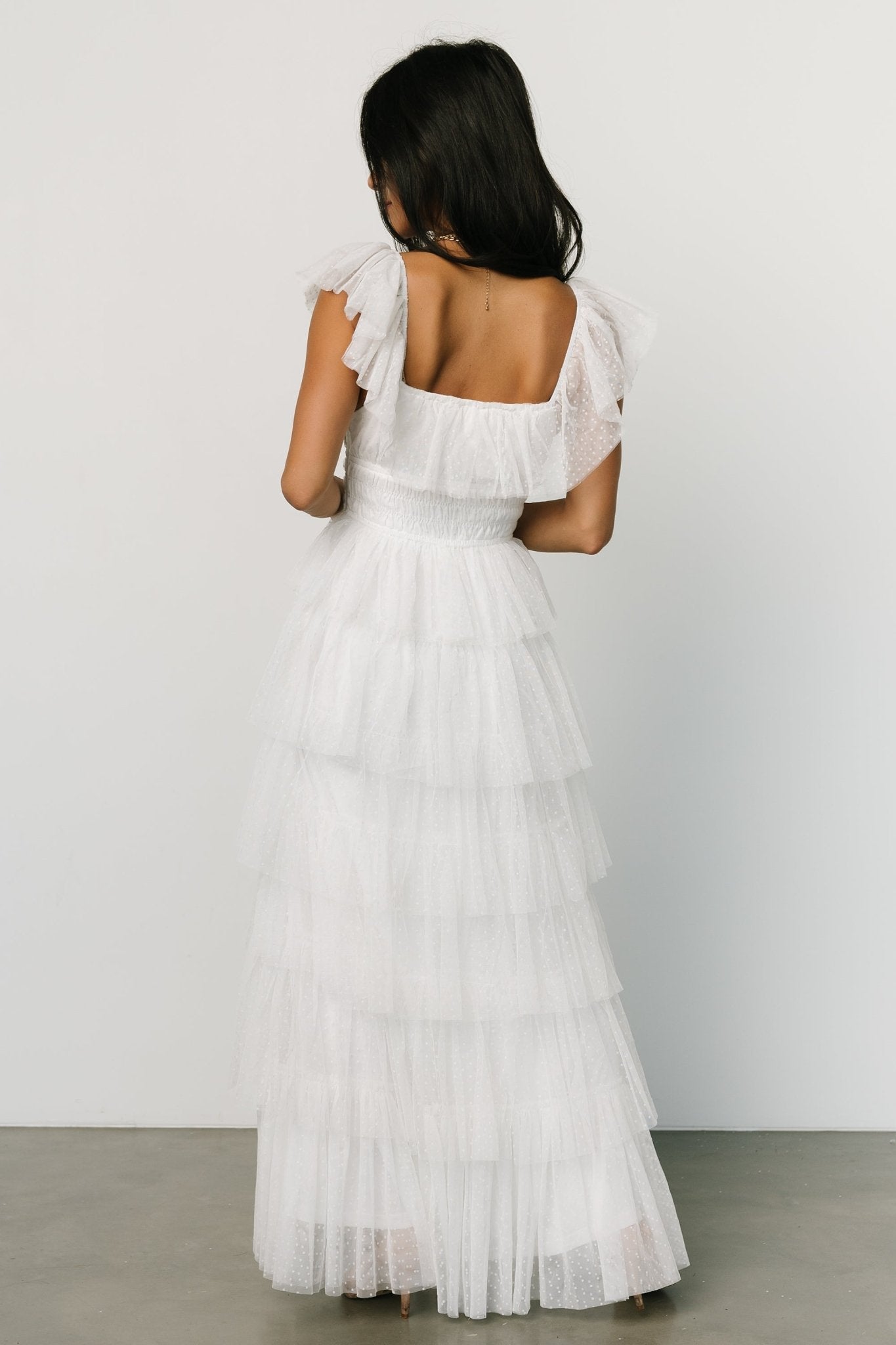 Valora Swiss Dot Tulle Maxi Dress Wine Baltic Born