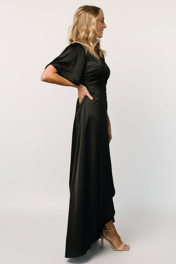 Milano Maxi Wrap Dress - Black