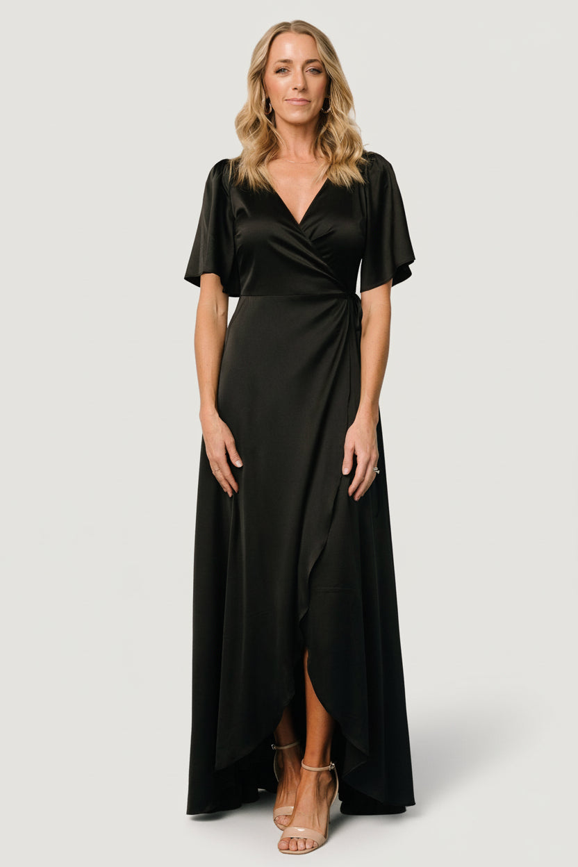 Satin Wrap Dress Amazon Baltic Born Womens Vara Satin Maxi Wrap Dress | Black Satin Wrap Dress Amazon Baltic Born Womens Vara Satin Maxi Wrap Dress | Black