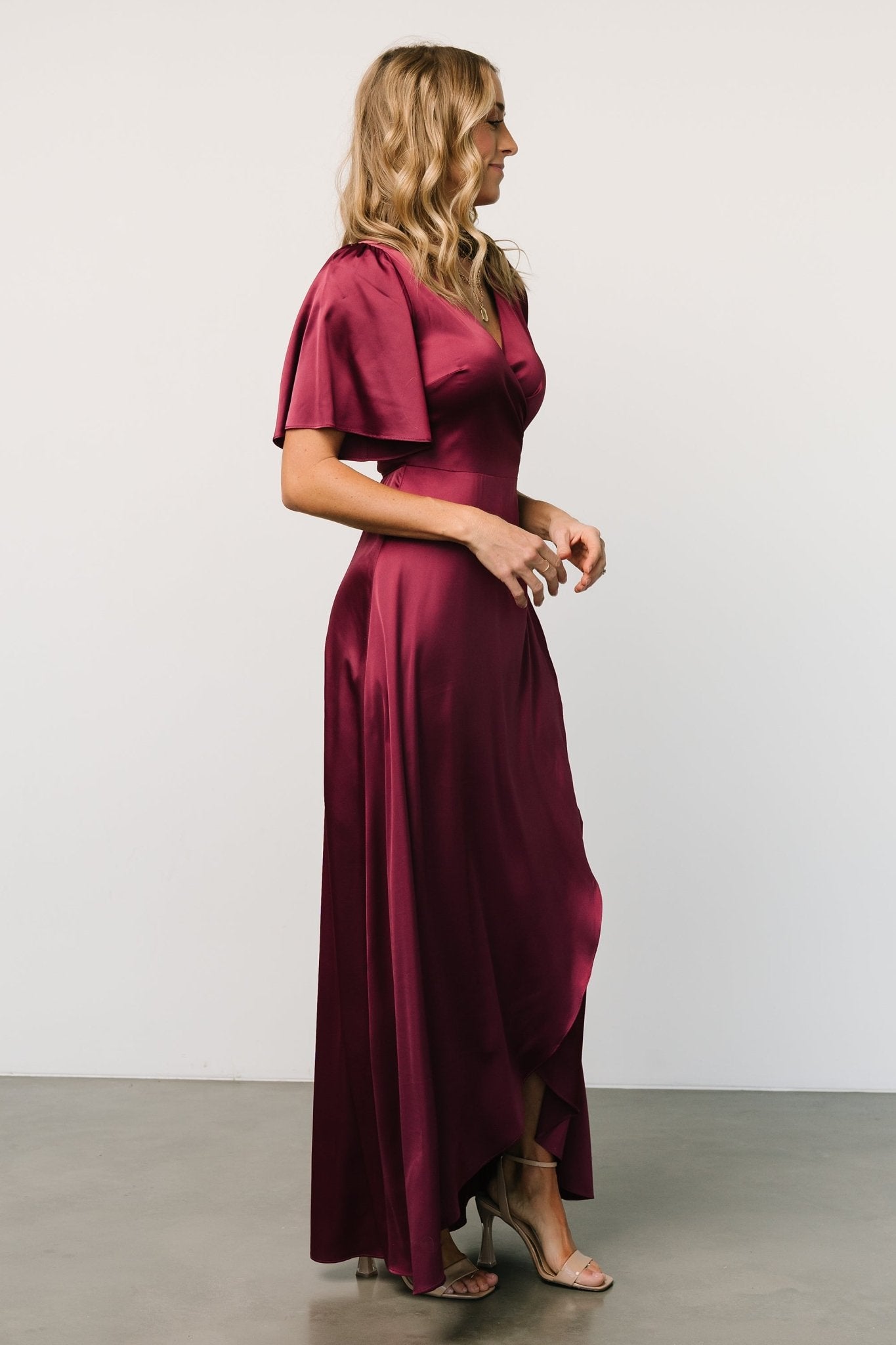 Vara Satin Maxi Wrap Dress | Mulberry - Baltic Born