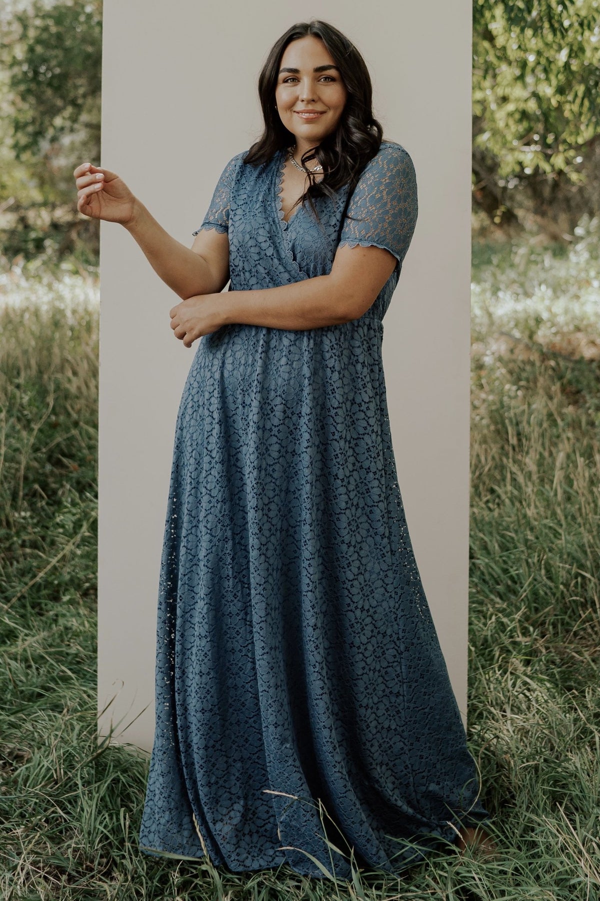 Venice Lace Maxi Dress | Slate Blue | Baltic Born