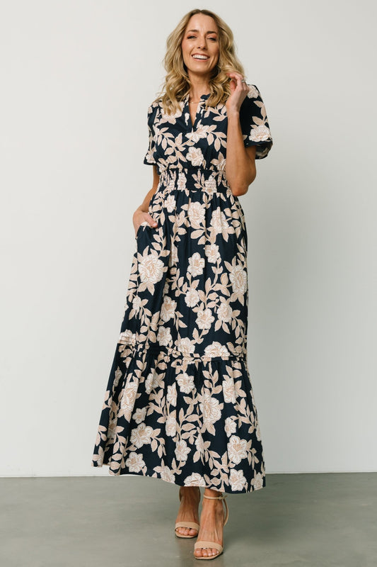 Vera Maxi Dress | Navy Floral - Baltic Born