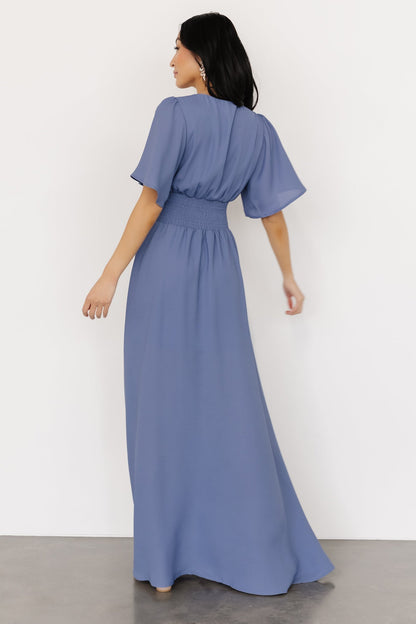 Verona Smocked Maxi Dress | Blue - Baltic Born