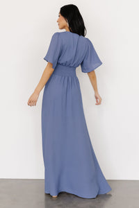 Verona Smocked Maxi Dress | Blue | Baltic Born