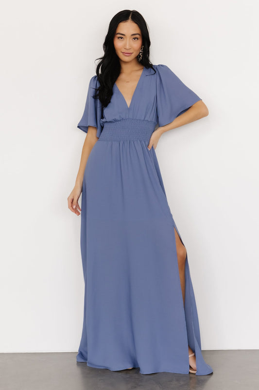 Verona Smocked Maxi Dress | Blue - Baltic Born