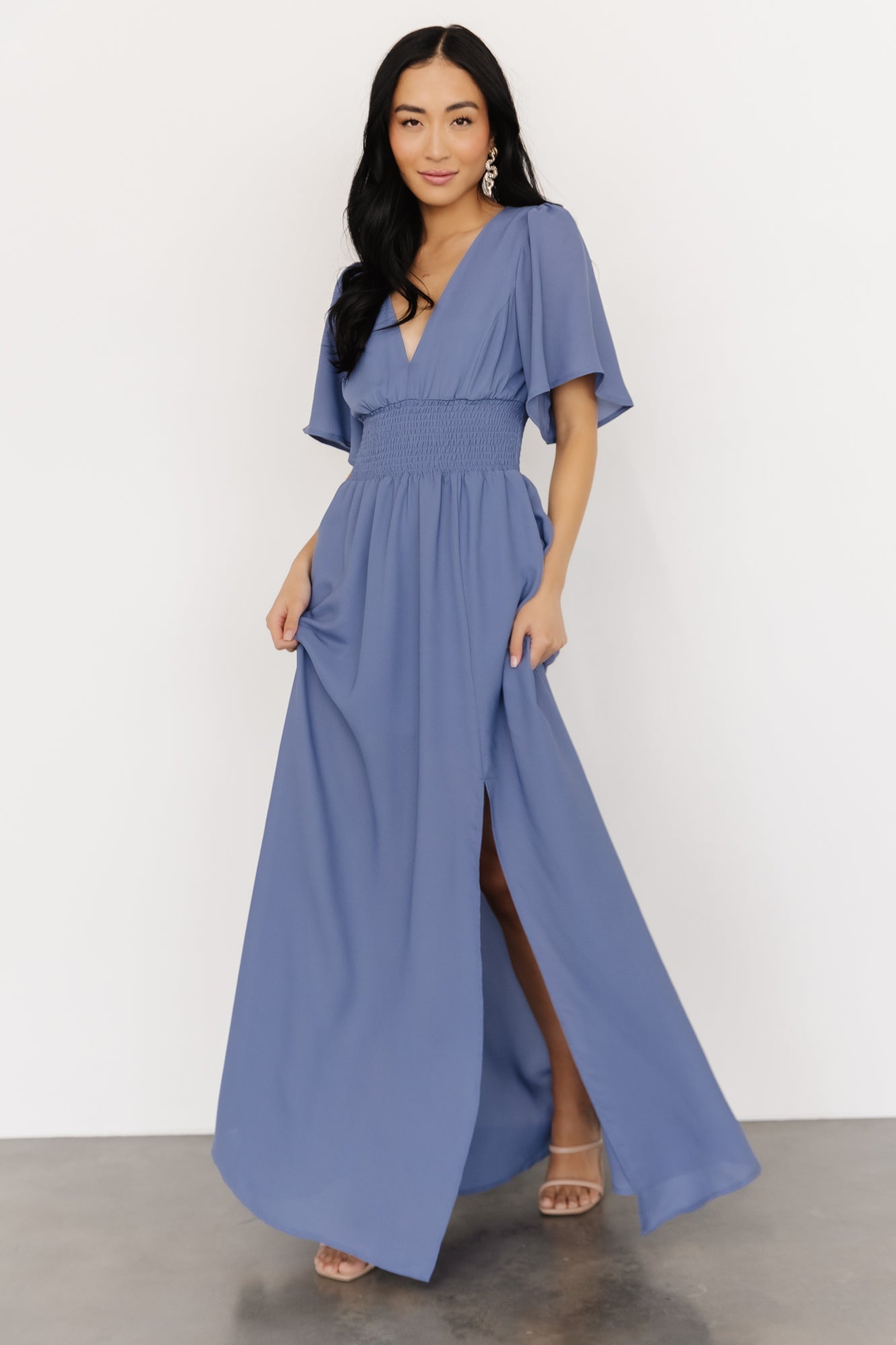 Verona Smocked Maxi Dress | Blue - Baltic Born