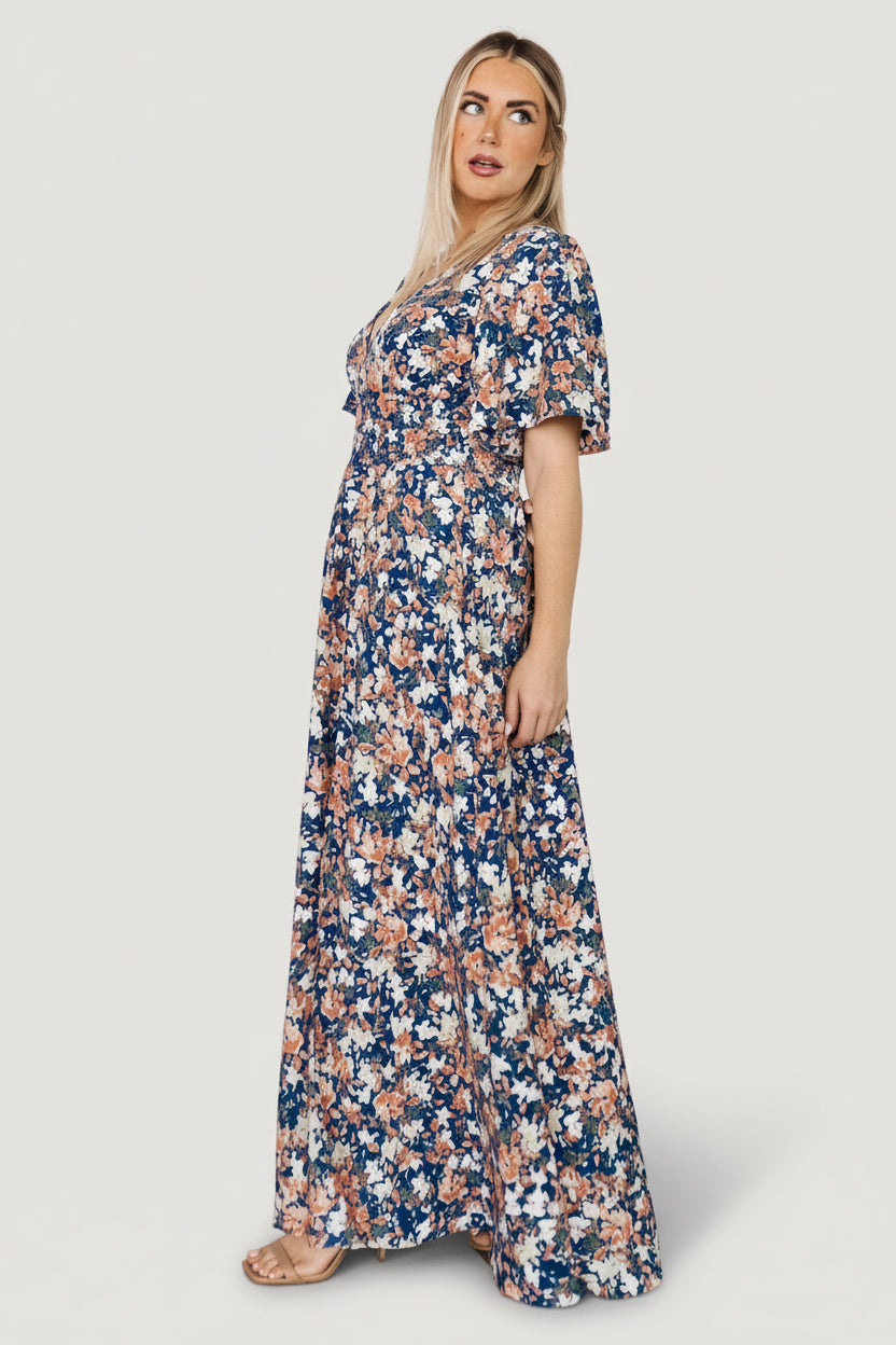 Molokini Tube Top Plumeria Long Maxi Smock Dress