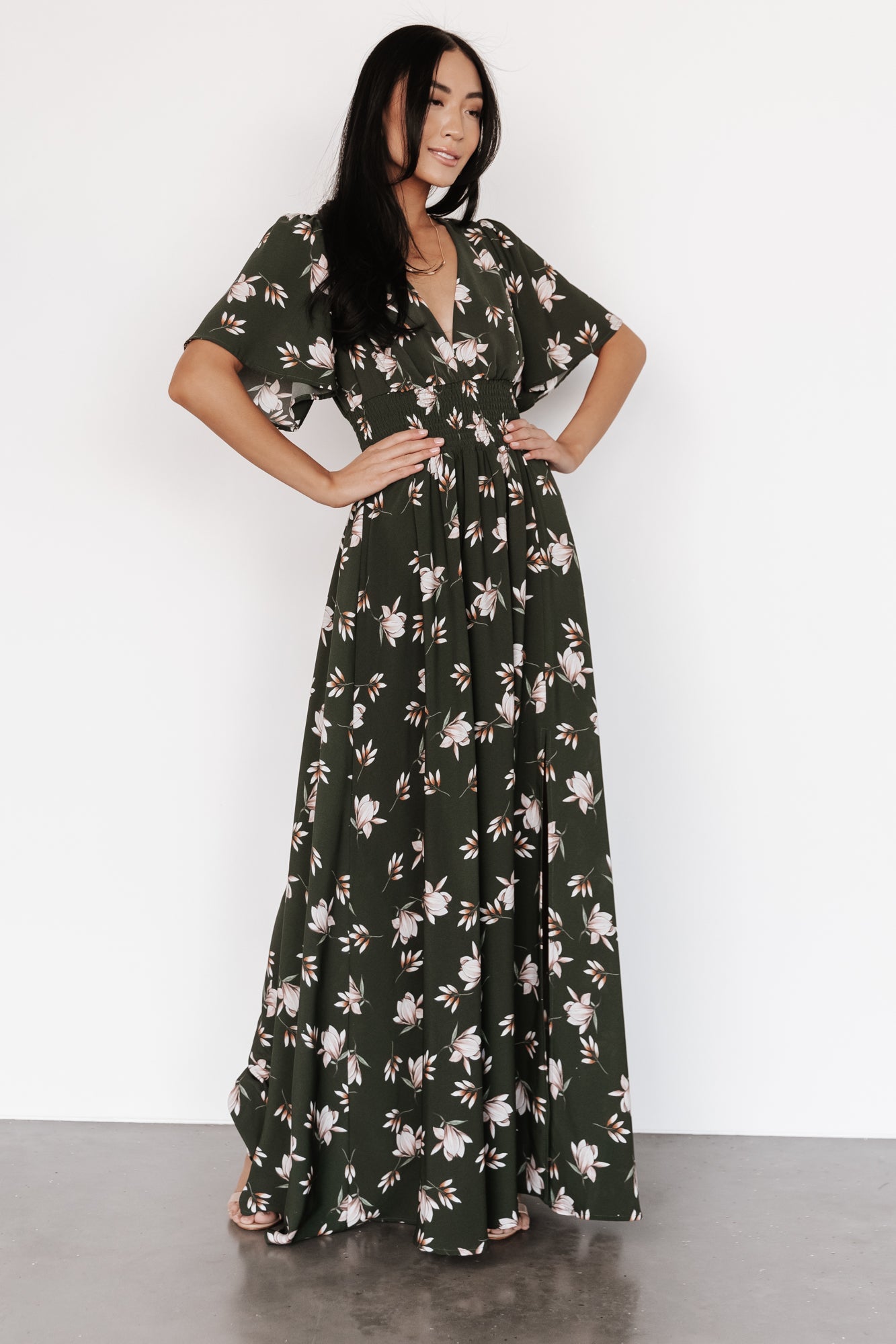 LONG DRESS WITH SMOCKED WAIST FAIR VERONA
