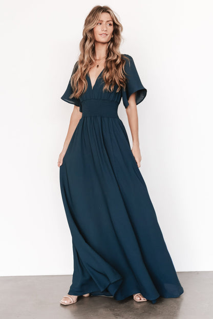 Verona Smocked Maxi Dress | Topaz - Baltic Born