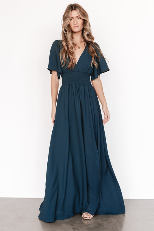 Verona Smocked Maxi Dress | Topaz - Baltic Born