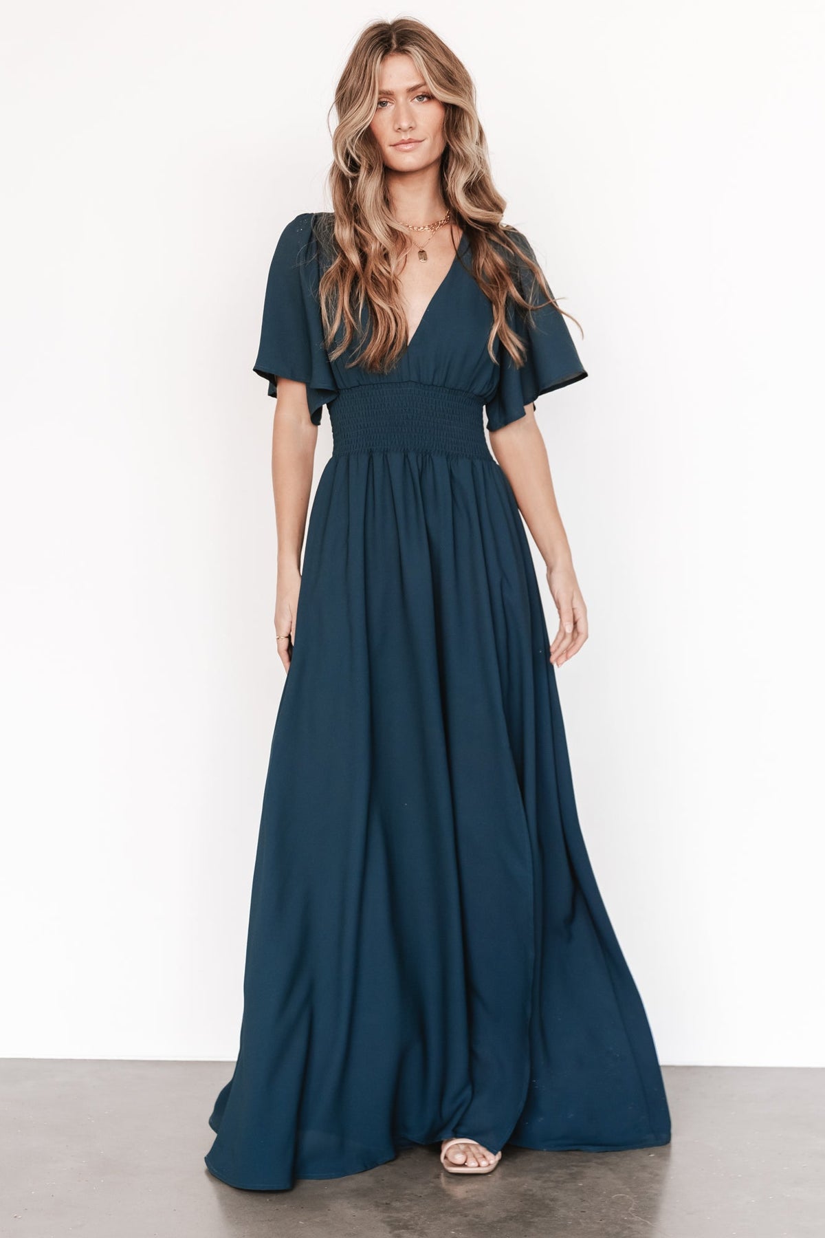 Verona Smocked Maxi Dress | Topaz | Baltic Born