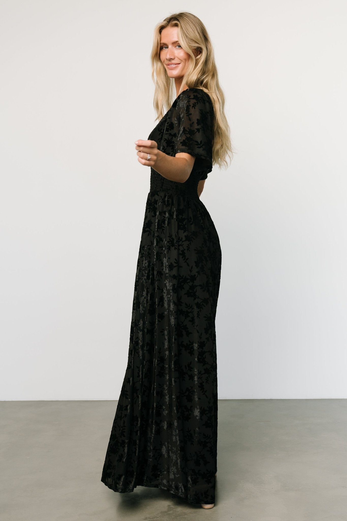 Veronica Velvet Maxi Dress | Black - Baltic Born