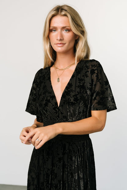 Veronica Velvet Maxi Dress | Black - Baltic Born