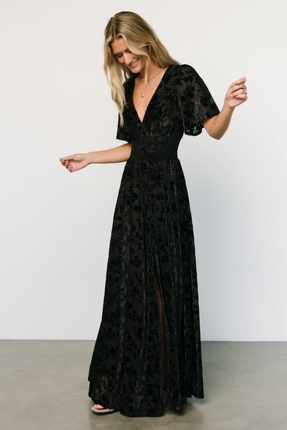 Veronica Velvet Maxi Dress | Black - Baltic Born