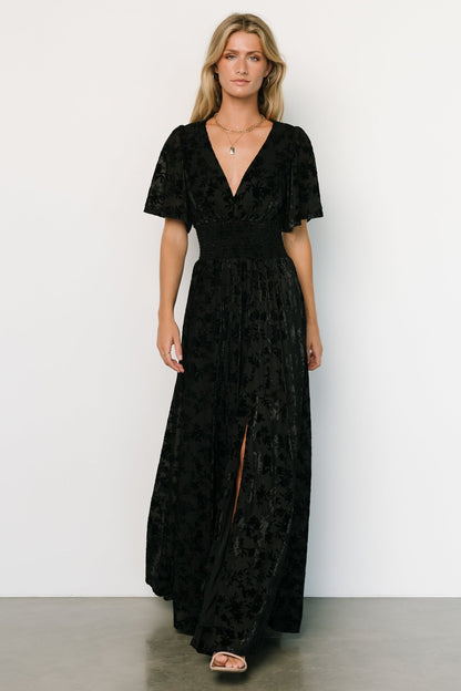 Veronica Velvet Maxi Dress | Black - Baltic Born