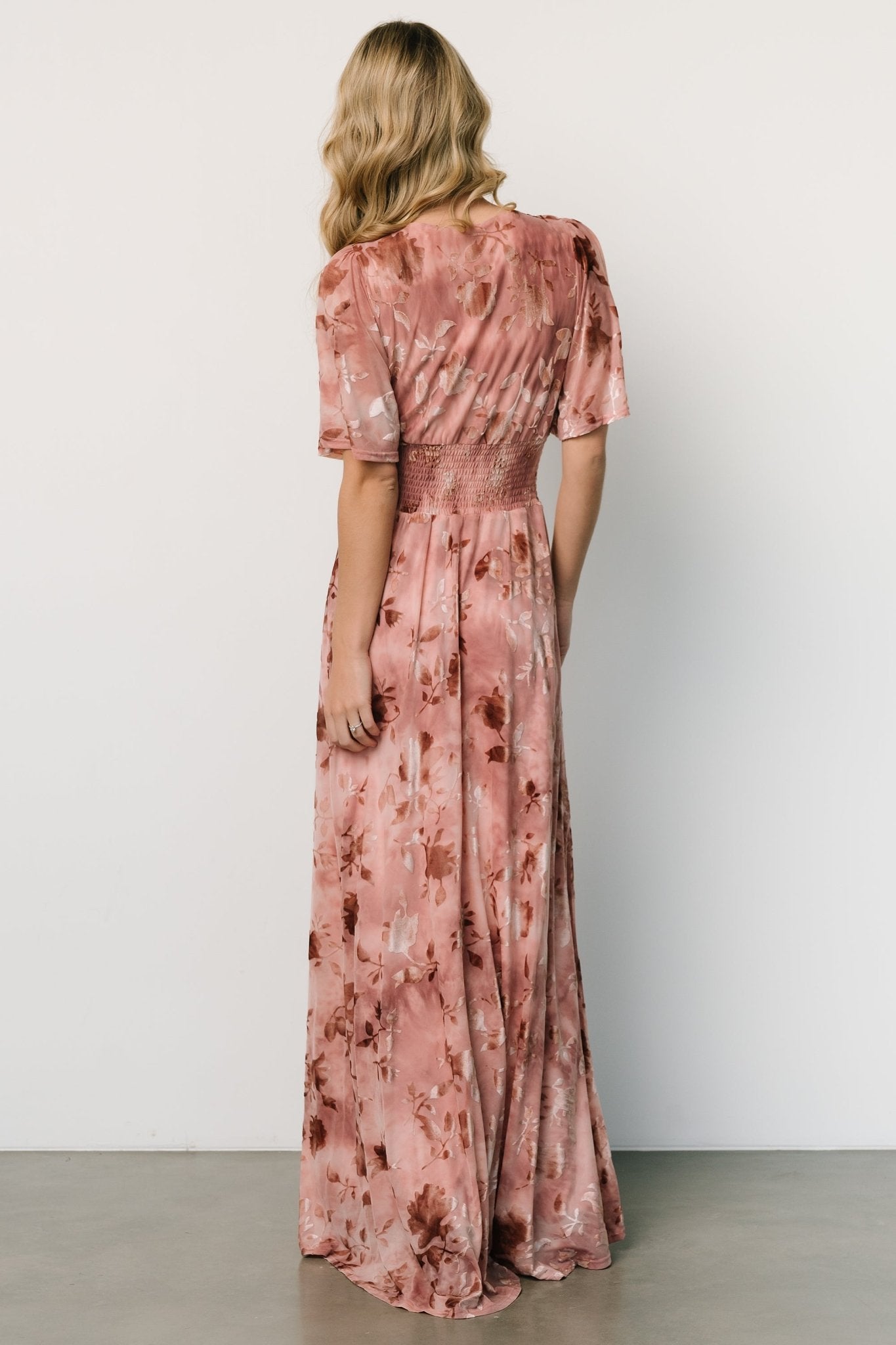 Veronica Velvet Maxi Dress | Blush - Baltic Born