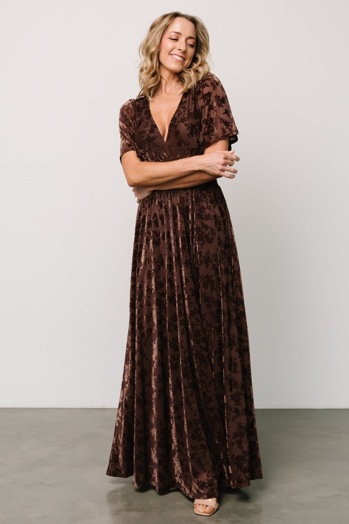 Veronica Velvet Maxi Dress | Espresso - Baltic Born