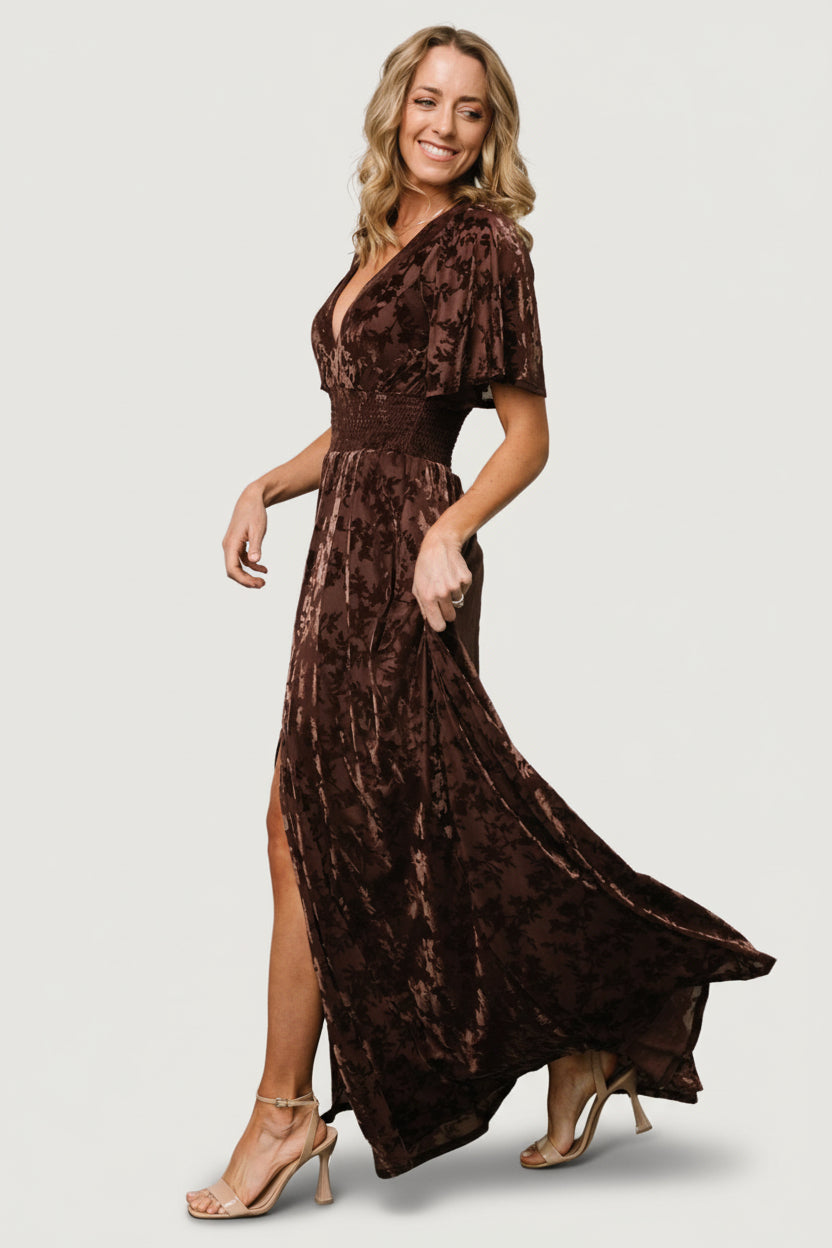 Veronica Velvet Maxi Dress Espresso Baltic Born — free download