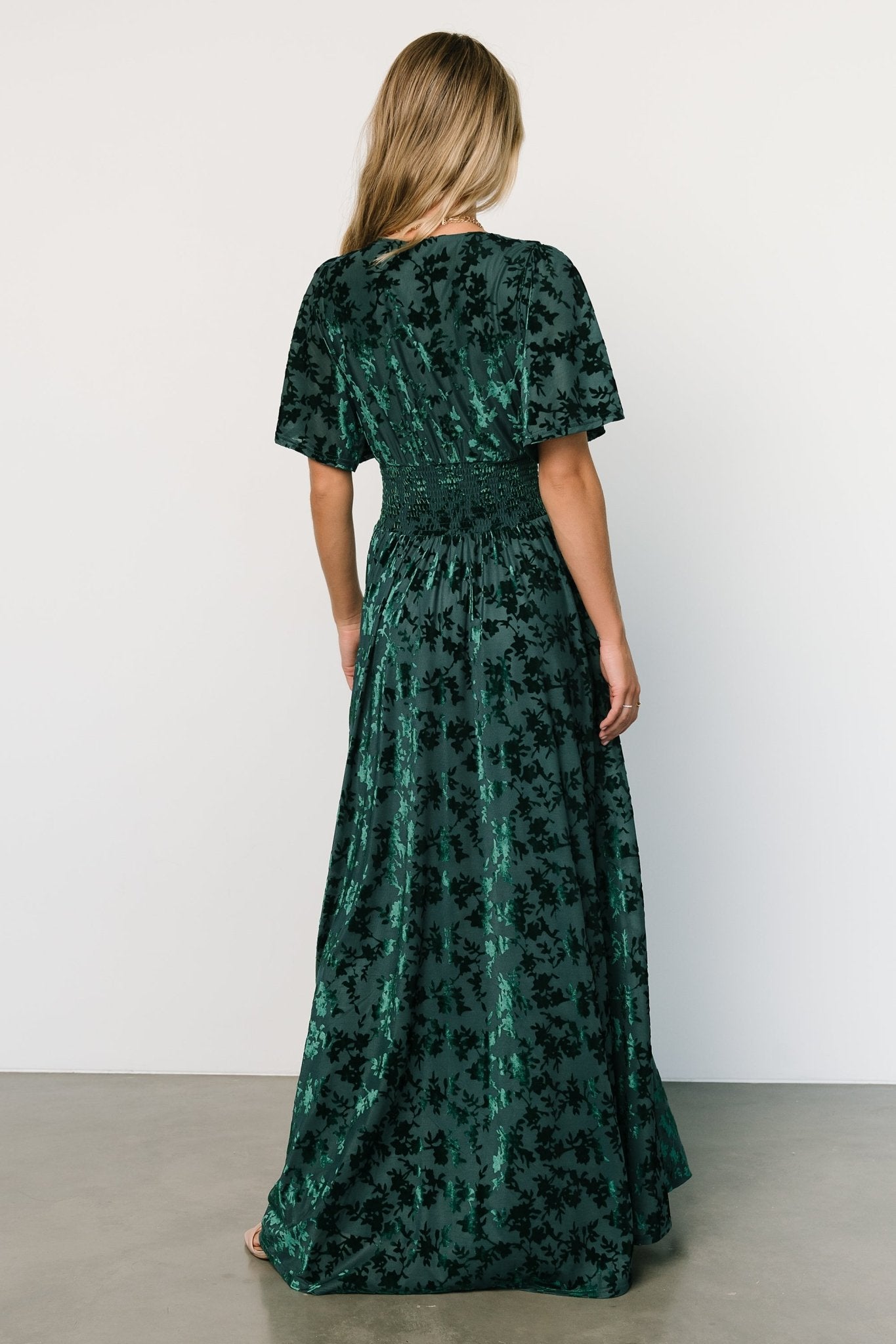 Veronica Velvet Maxi Dress | Green - Baltic Born