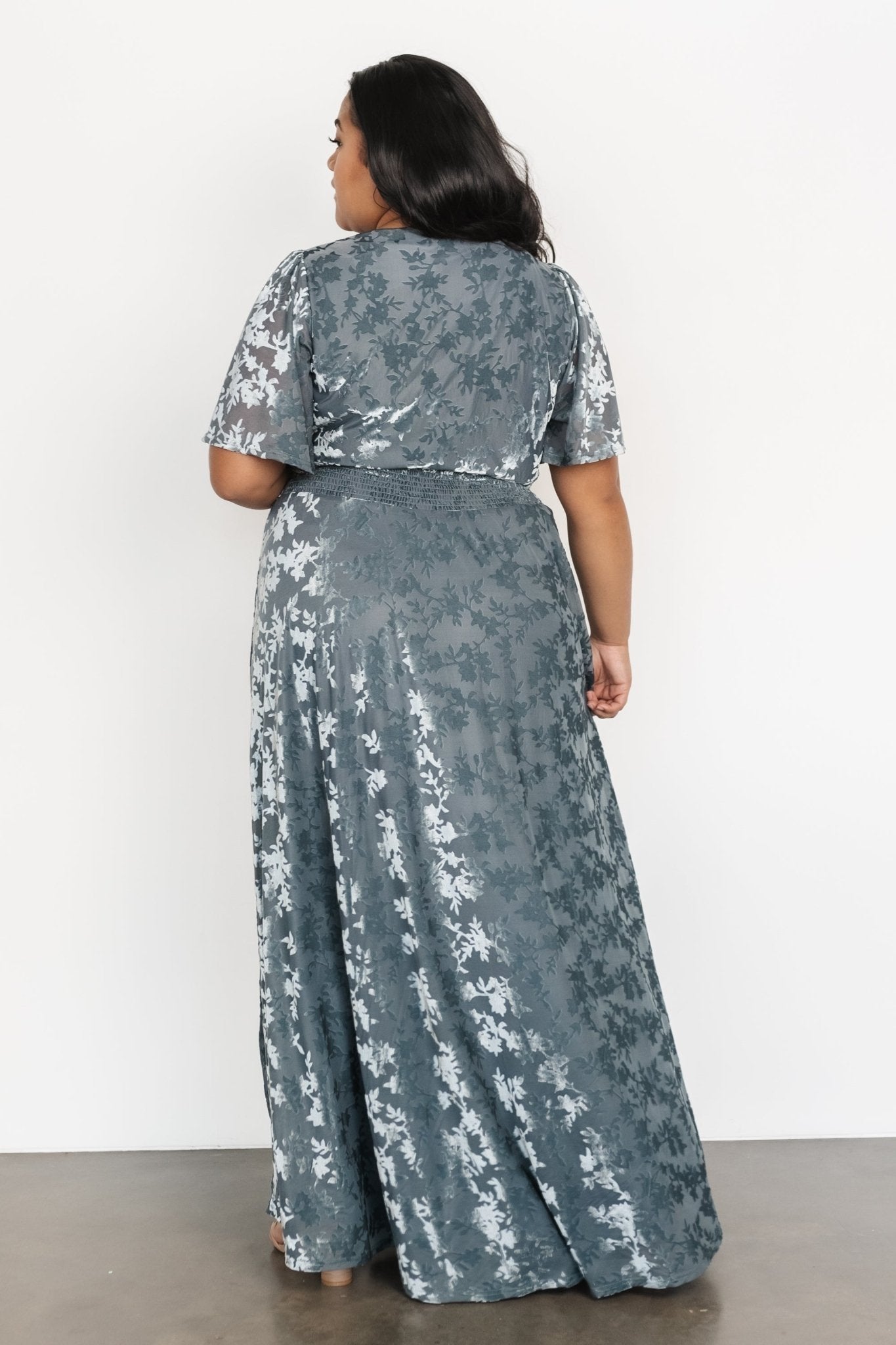 Veronica Velvet Maxi Dress | Slate Blue - Baltic Born