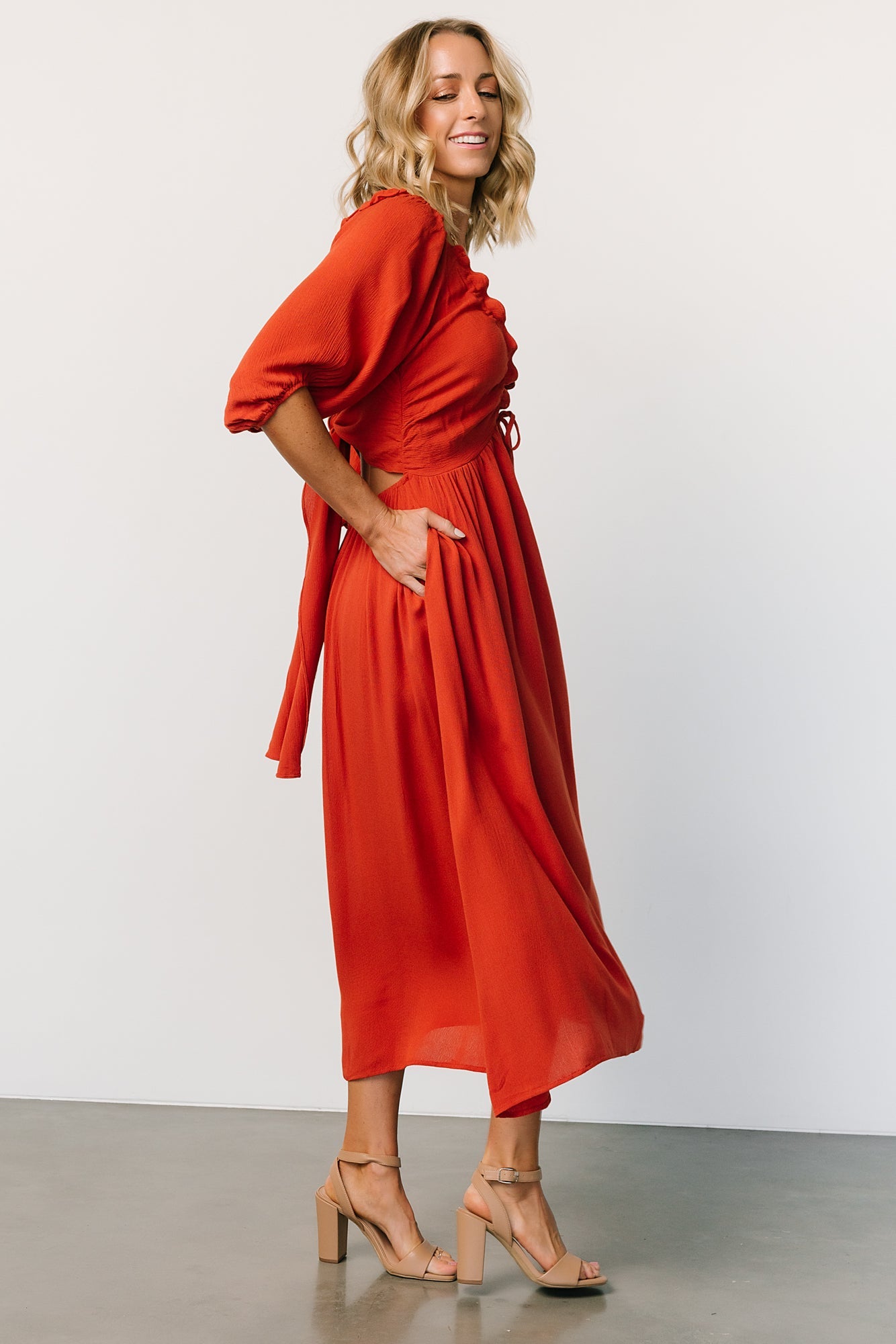 Vicki Midi Dress | Rust - Baltic Born