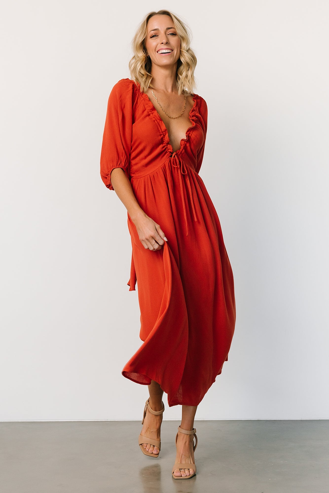 Vicki Midi Dress | Rust - Baltic Born