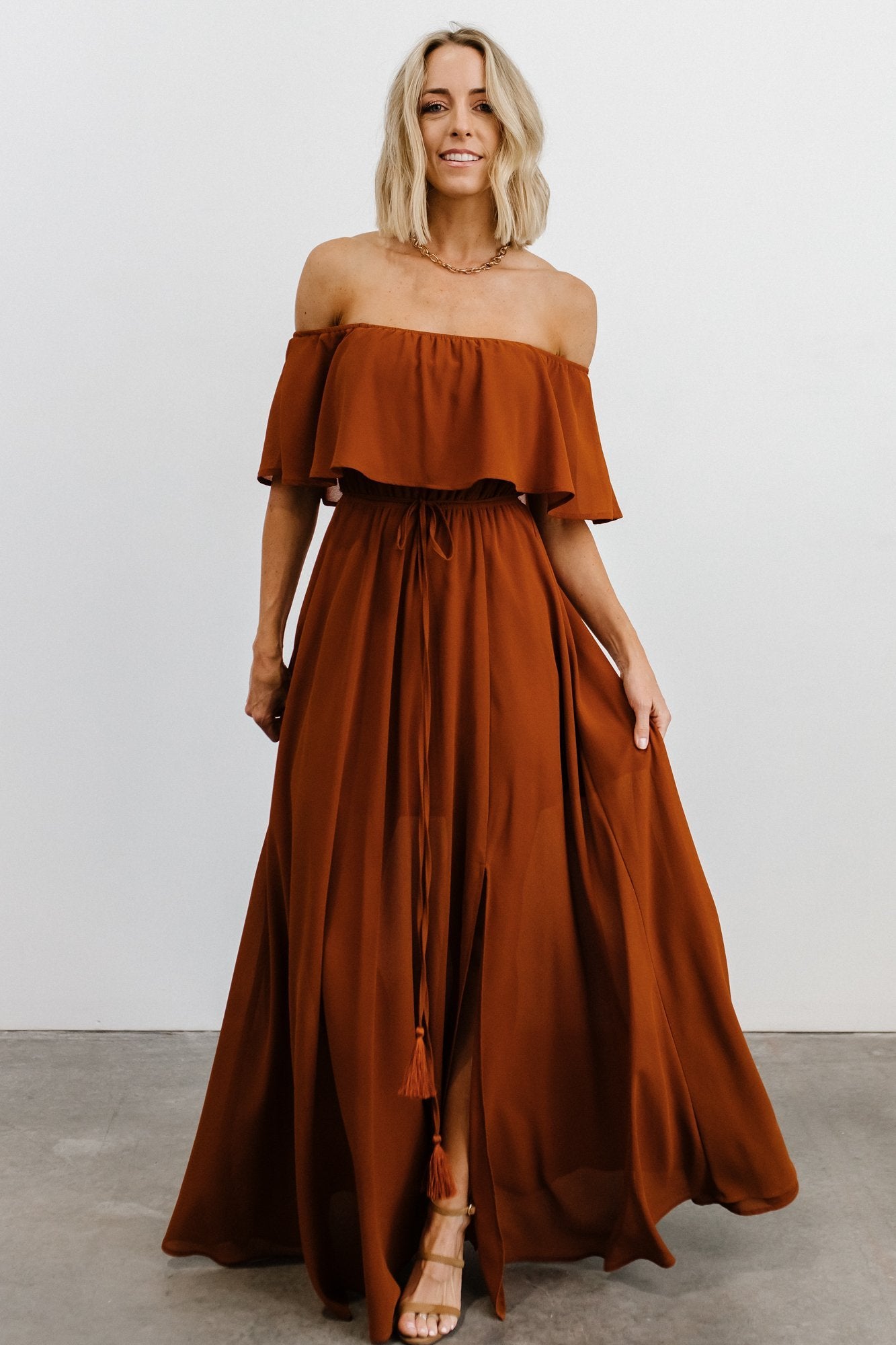 Victoria Off Shoulder Maxi Dress | Spice - Baltic Born