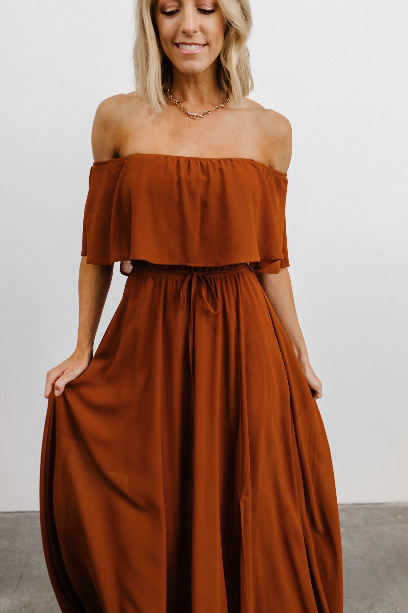 Victoria Off Shoulder Maxi Dress | Spice - Baltic Born