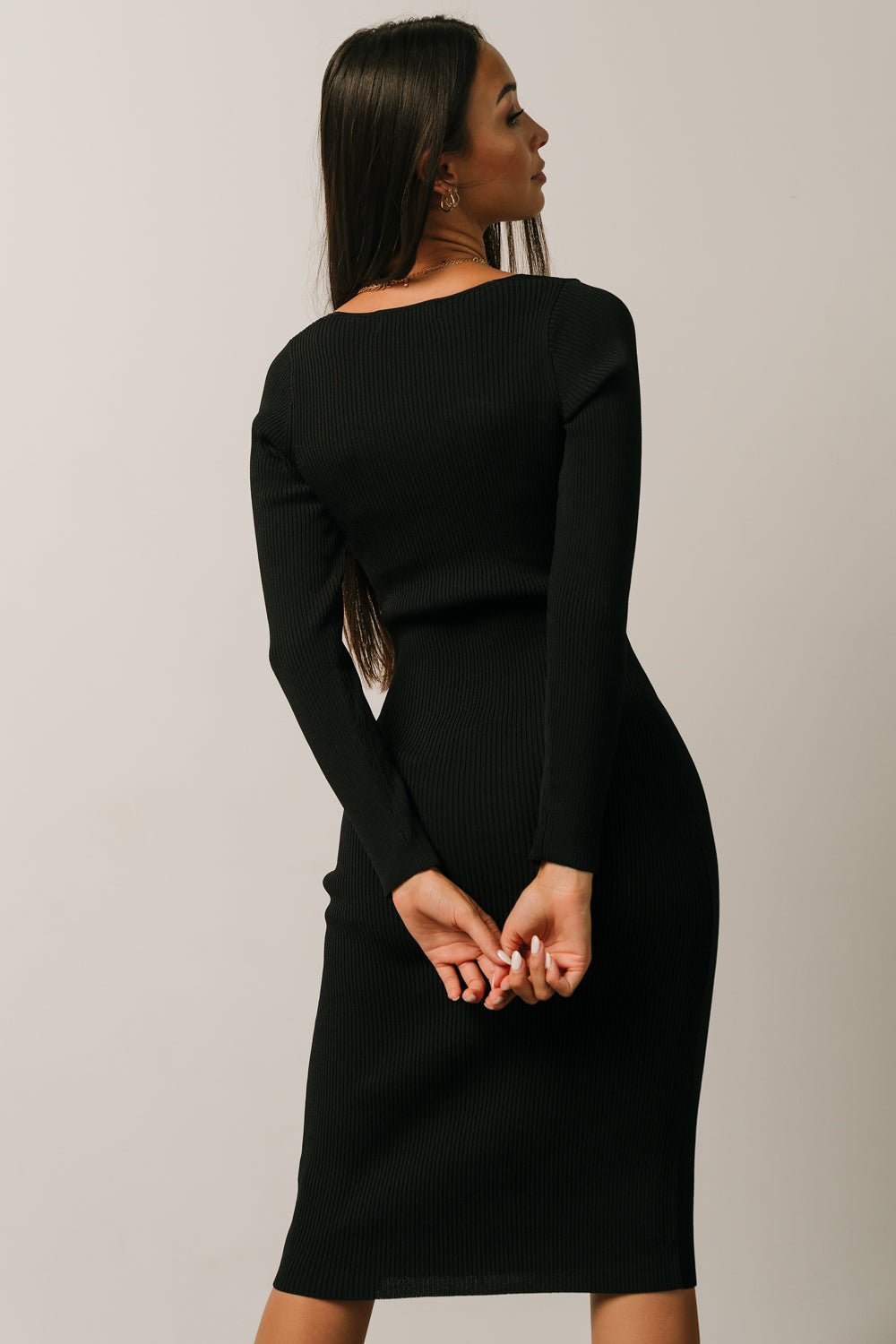 Waldorf Ribbed Midi Dress | Black - Baltic Born