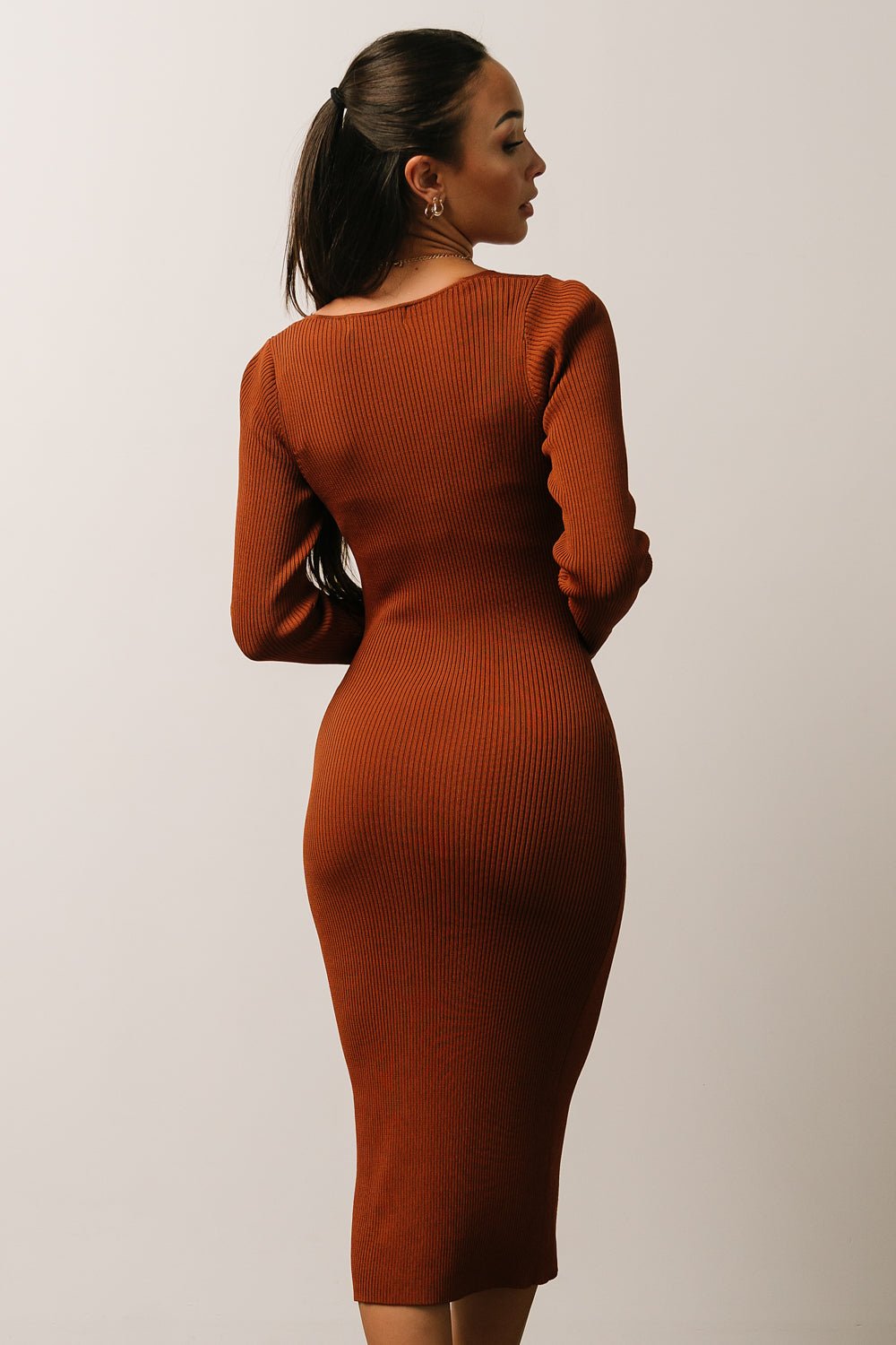 Waldorf Ribbed Midi Dress | Chestnut - Baltic Born