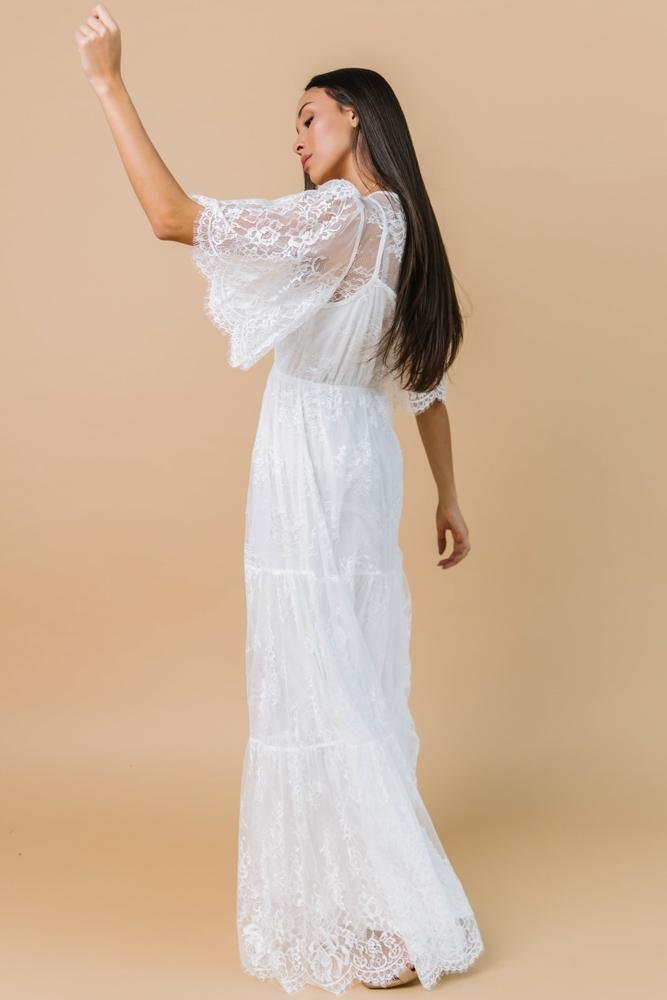 Wanderlust Lace Maxi Dress | White - Baltic Born