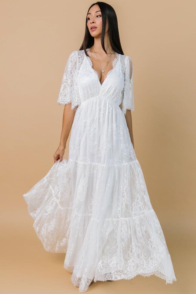 Wanderlust Lace Maxi Dress | White - Baltic Born