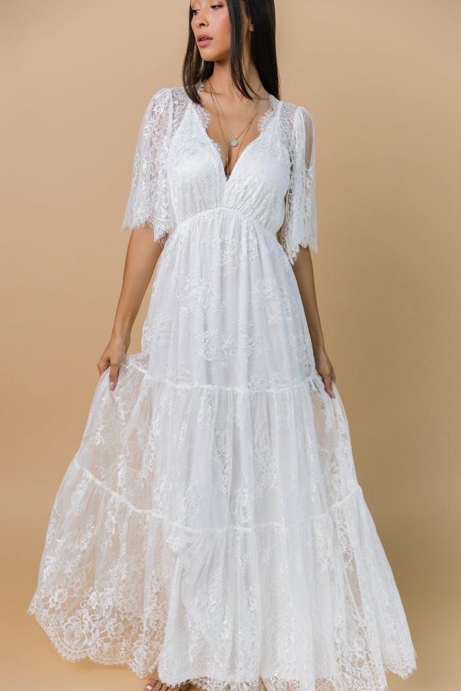 Wanderlust Lace Maxi Dress | White - Baltic Born