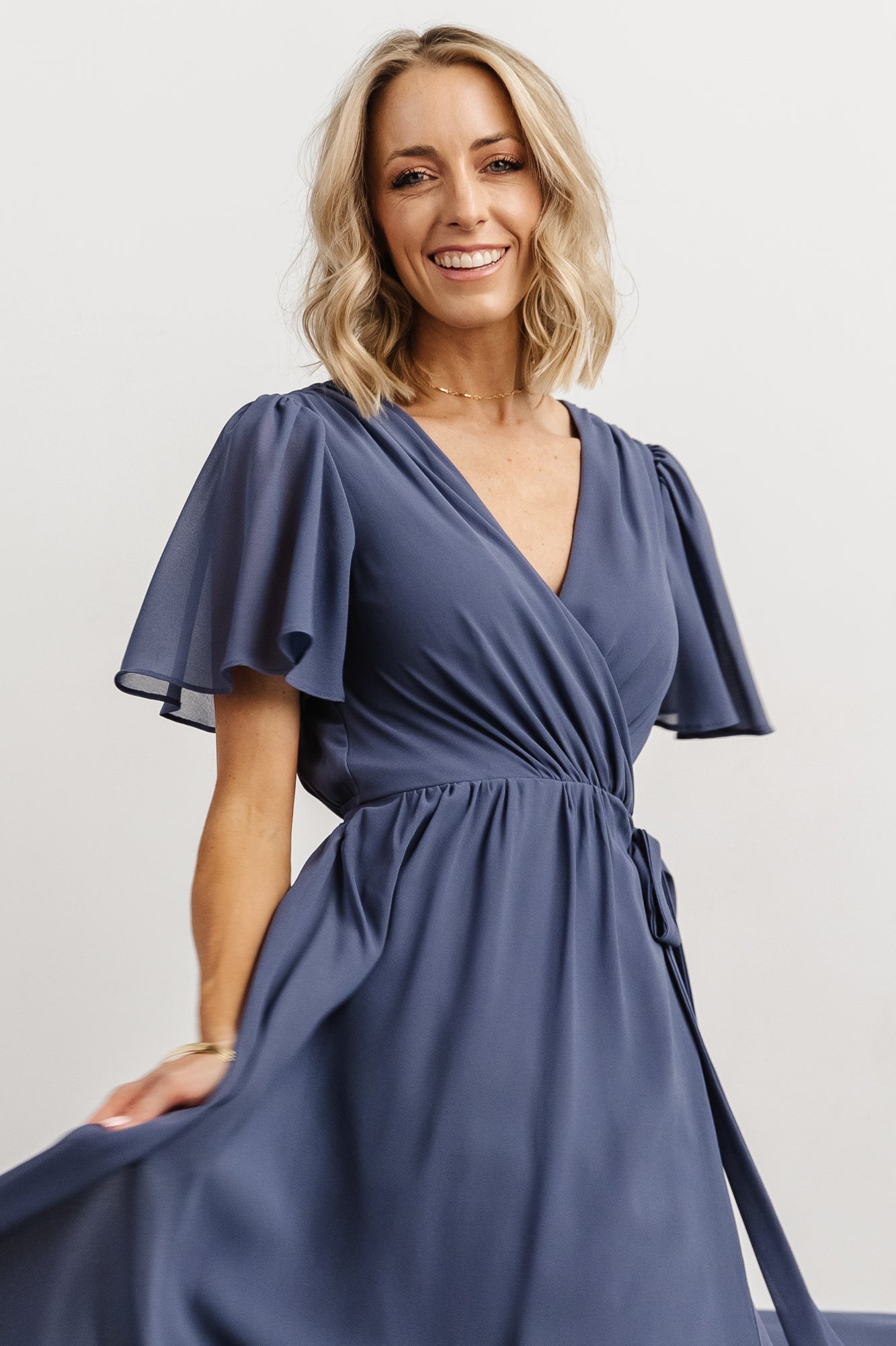 Waverly Wrap Dress | Slate Blue - Baltic Born