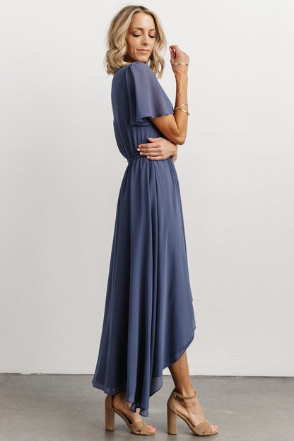 Waverly Wrap Dress | Slate Blue - Baltic Born