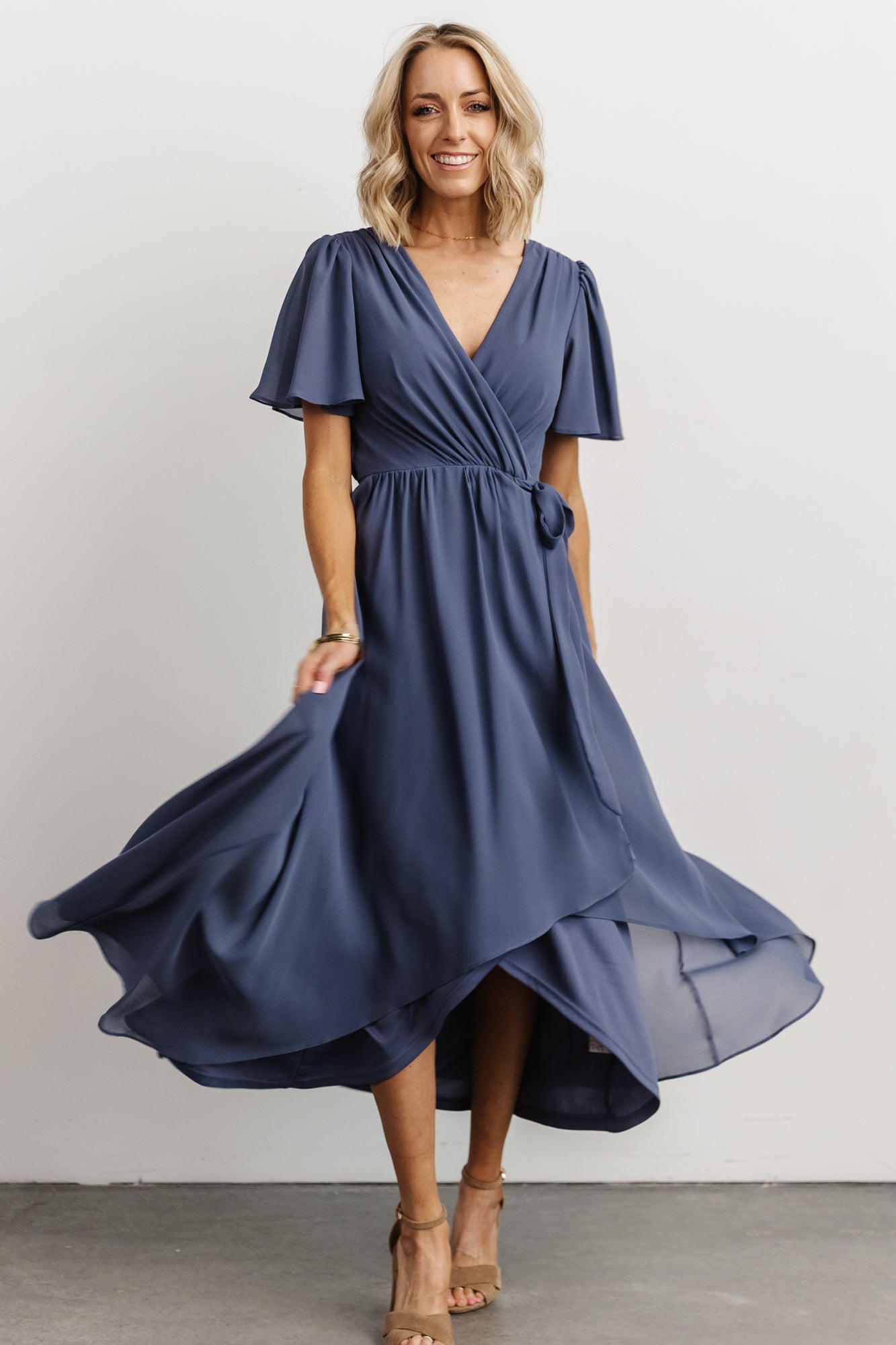 Waverly Wrap Dress | Slate Blue | Baltic Born