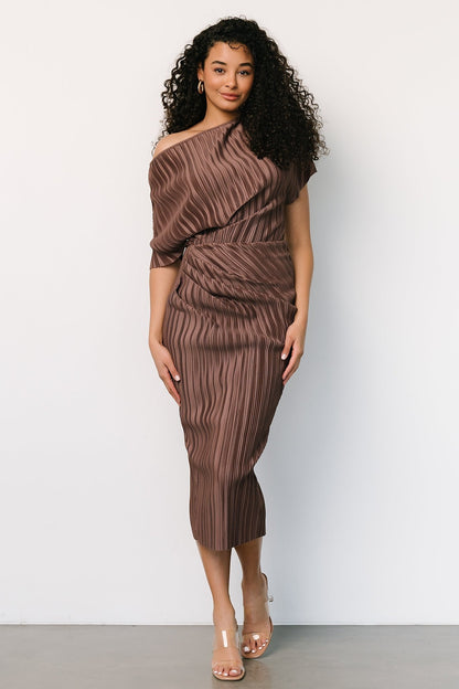 Winslow Pleated Midi Dress | Mink - Baltic Born