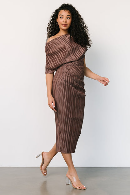 Winslow Pleated Midi Dress | Mink - Baltic Born