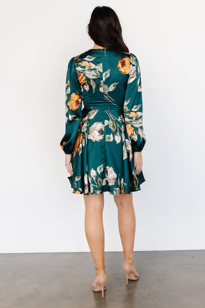 Woodbury Satin Mini Dress | Deep Topaz Floral - Baltic Born